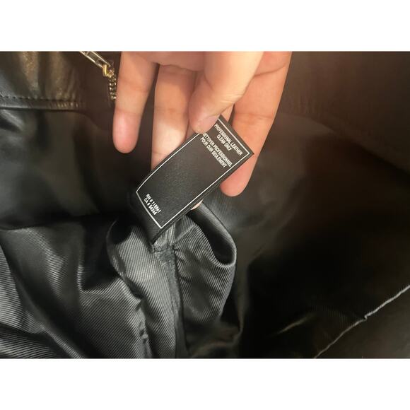 NWT 7 for all mankind genuine leather mini skirt black moto zipper AN6268H136 30 - Picture 7 of 11